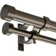 thumbnail image 1 of Dark Bronze Double Curtain Rods 36 to 72 Inches (3-6 Feet),1-Inches Front and 5/8 Inches Back Adjustable End Cap Double Window Drapery Rod for Drapes and Curtains, 1 of 12