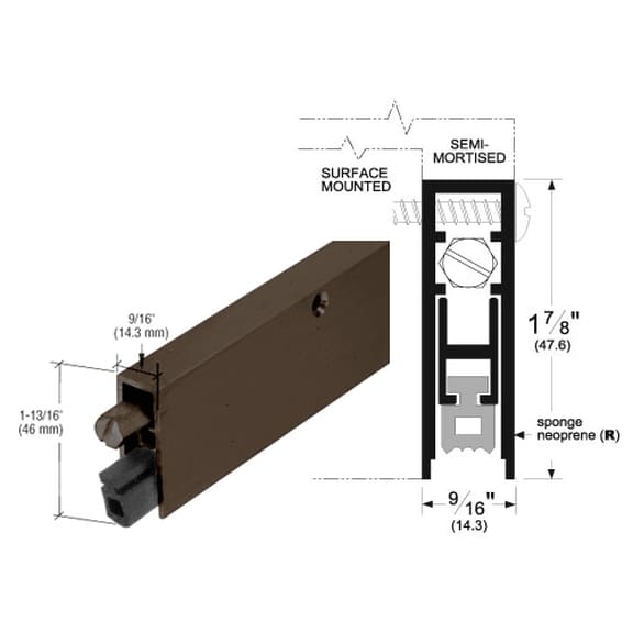 Dark Bronze Finish Commercial Medium-Duty Automatic Door Bottom for 48" Door