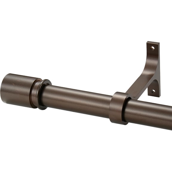 Dark Bronze Gold Curtain Rod 72-144 Inch - 1 Inch Adjustable Heavy Duty Decorative Rod with Aluminium Finials & Brackets, Wall & Ceiling Mounted