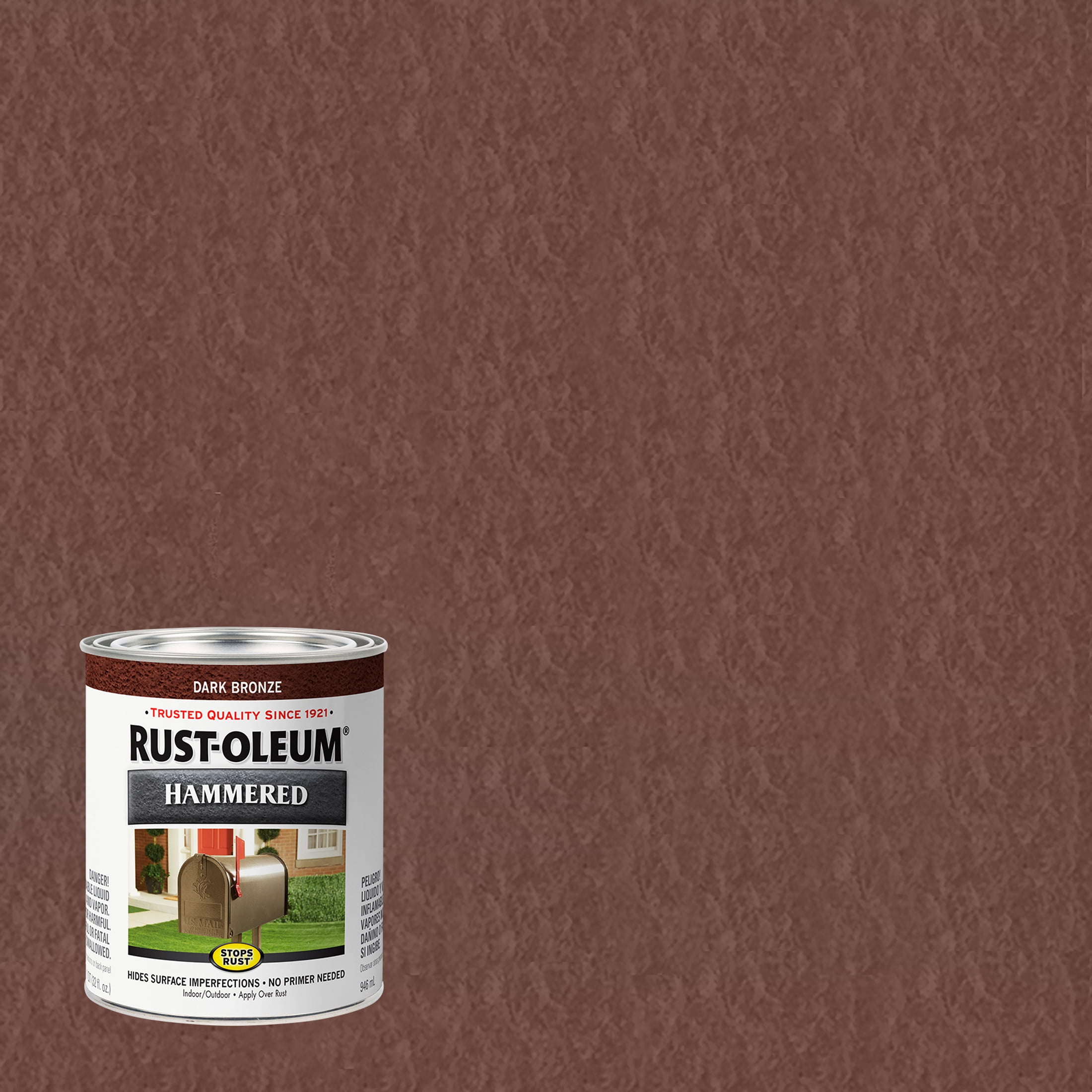 Dark Bronze, RustOleum Stops Rust Hammered Paint Quart, 2 Pack
