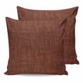 thumbnail image 1 of Dark Brown 24x24 Pillow Covers Set of 2, Farmhouse Burlap Solid Brown Modern Linen Texture Throw Pillow Covers Decorative Couch Cushion Case, Microfiber Square Pillowcases for Bedroom Living Room, 1 of 6