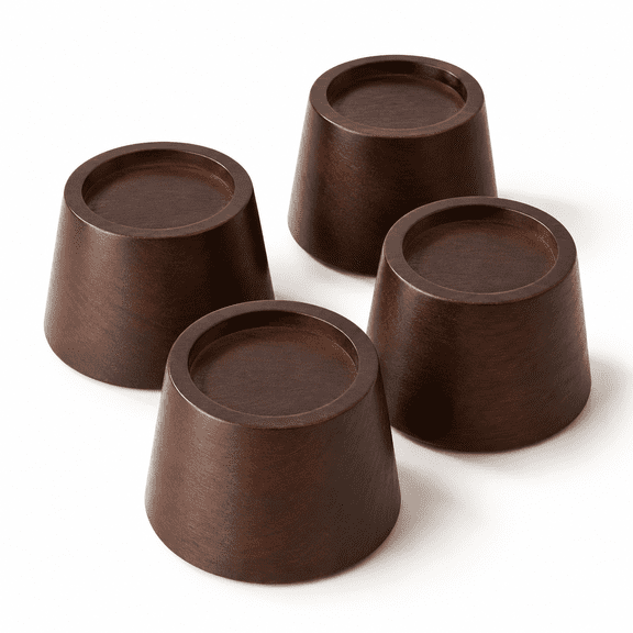 Dark Brown 3 Inch Pine Wood Furniture Risers For Heavy Duty Furniture Support