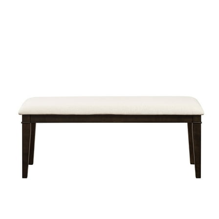 Dark Brown 48" Bench With Beige Fabric Upholstered Seat For Dining Area 48-inch In Long-lasting Use