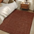 thumbnail image 1 of Dark Brown 4x6 Area Rugs, Farmhouse Burlap Solid Brown Color Modern Linen Texture Non-Skid Rubber Backing Large Rectangle Rugs - Living Room Bedroom Home Office, Indoor Floor Mat Carpets Washable Rug, 1 of 9