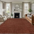 thumbnail image 1 of Dark Brown 8x10 Area Rugs, Farmhouse Burlap Solid Brown Color Modern Linen Texture Non-Skid Rubber Backing Large Rectangle Rugs - Living Room Bedroom Home Office, Indoor Floor Carpets Washable Rug, 1 of 9