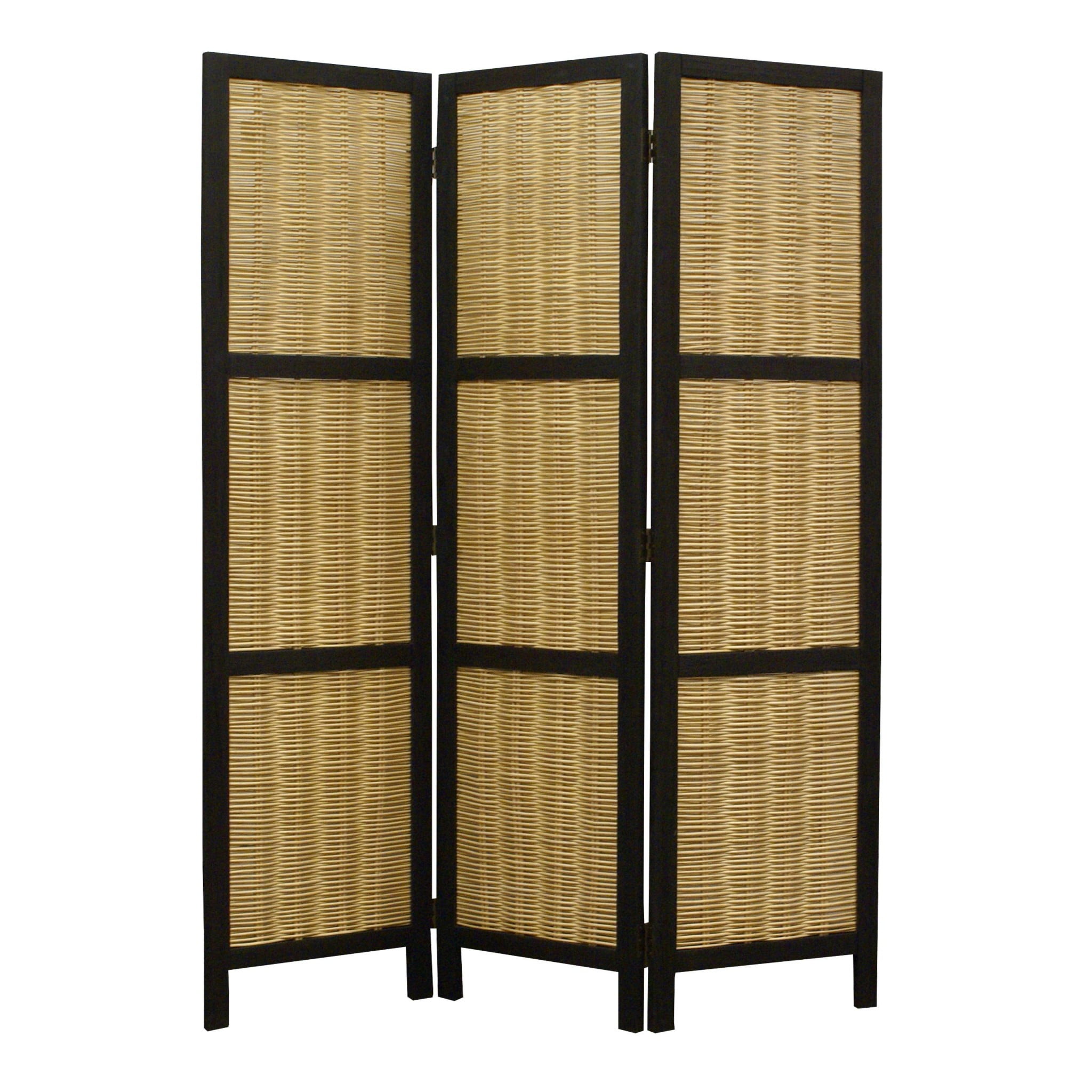 Dark Brown And Natural Willow 3 Panel Room Divider Screen Dark Brown And Natural Willow 3 Panel Room Divider Screen