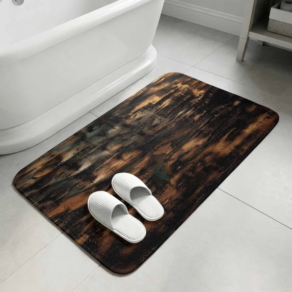 Dark Brown Bathroom Rugs Non Slip Washable Bath Mat Absorbent Low Pile ...