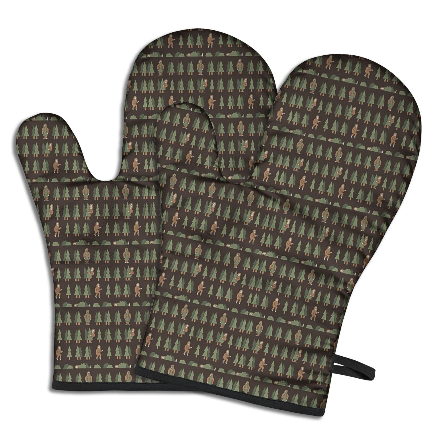 Black Bigfoot Pattern Print Bathroom Shower Curtain