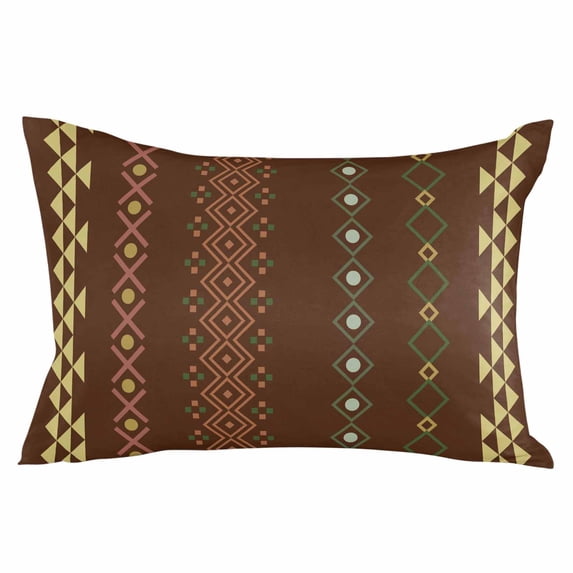 Dark Brown Boho Throw Pillow Cover 20 x 26 Inch Decorative Pillow Cover Ethnic Tribe Striped Vintage Lumbar Pillowcase Seasonal Rectangle Cushion Case for Couch Sofa Bed Living Room