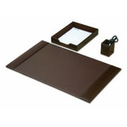 Dark Brown Bonded Leather 3-Piece Desk Set