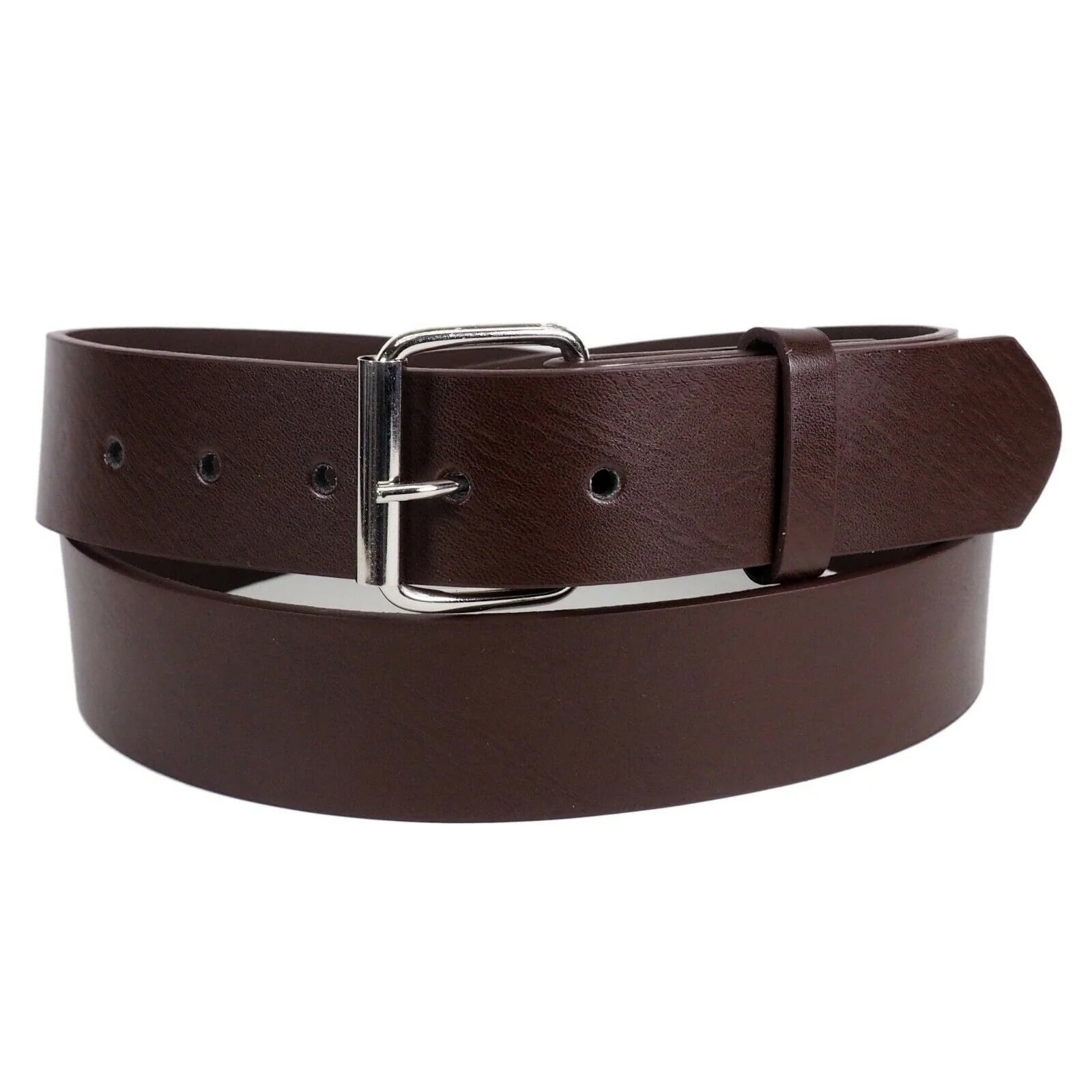 Dark Brown Bonded Leather Belt with Removable Belt Buckle  display picture 3