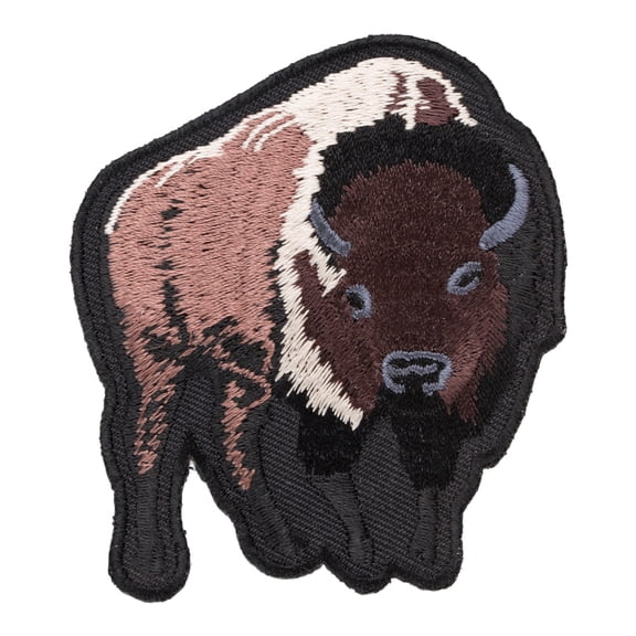 Dark Brown Buffalo With Horns Patch, Wild Animal Patches.