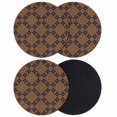 thumbnail image 1 of Dark Brown Coasters Set of 4, Absorbent Coasters for Drinks, Vintage Abstract Flowers Pattern Coaster for Desk Coffee Table Protection, Home Decor House Warming Gifts 4", 1 of 8
