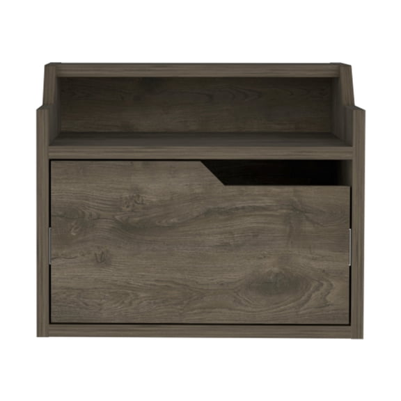 Dark Brown Engineered Wood - Efficient Storage with Spacious Drawer - Bedroom Use - Modern Aesthetic and Space - Saving