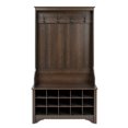 thumbnail image 1 of Dark Brown Entryway Hall Tree Shoe Cubbie Coat Rack, 1 of 3