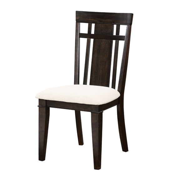 Dark Brown Finish Side Chairs for Dining | Modern Arts and Crafts Look | Fabric Cleaning Code (S) | Easy Assembly