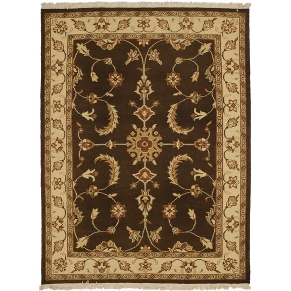 Dark Brown Floral 5X7 Sumak Oriental Rug