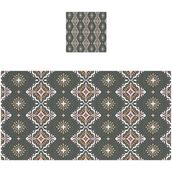 Dark Brown Folk Talavera Towels Highly Absorbent Cotton Towels 2 Pack, Premium Spa & Hotel Quality Quick Dry Towel Set,54" x 27"