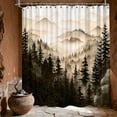 thumbnail image 1 of Dark Brown Forest Shower Curtain Nature Bronze Chocolate Brown Shower Curtains for Mens Bathroom, Waterproof Polyester Fabric with Hooks, 108" W x 72" L, 1 of 5