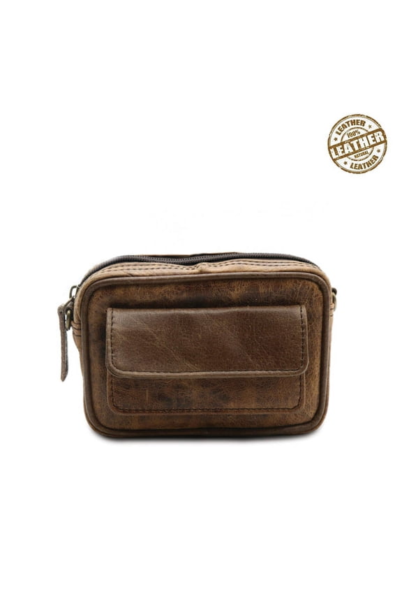 Dark Brown Front Pocket Leather Belt Bags/ Fanny Packs/ Bum bags/ Crossbody Waist Bags, Fashion Pouch Pocket Travel Ideal for both Men & Women