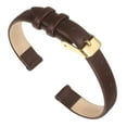 thumbnail image 1 of Uxcell Genuine Leather Band Smooth Flat Leather Watch Strap for Men and Women Dark Brown/Gold Tone 10mm, 1 of 7