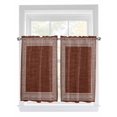 thumbnail image 1 of Dark Brown Geometric Kitchen Curtains 54 Inches length, White Greek Key Design Burlap Modern Art Window Treatment Curtain Drapes, Decorative Window Curtains for Bedroom Cafe, 52"x54", 2 Panels, 1 of 7