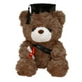 thumbnail image 1 of Dark Brown Graduation Plush Teddy Bear, 11in Soft Toy with Black Cap, Single Count, Thoughtful Gift for Students' Graduation Ceremonies, 1 of 5