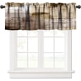 thumbnail image 1 of Dark Brown Grey Abstract Valance Curtain Rust Beige Art Painting Modern Watercolor Oil Print Rod Pocket Valance Window Treatments 1 Panel Short Curtains for Kitchen Farmhouse 54 x 18 in, 1 of 6