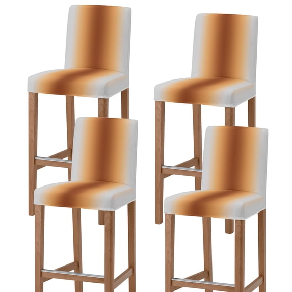 Dark Brown Grey Ombre Bar Stool Cover Set of 4, Modern Abstract Art Gradient Stretch Bar Chair Cover, Removable Washable Pub Counter Stool Chair Slipcover for Kitchen Dining Room Pub Cafe
