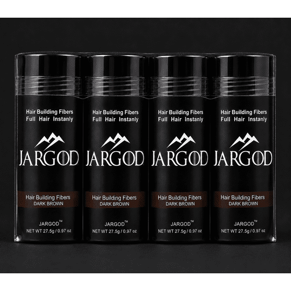 Dark Brown Hair Building Fibers Hair Loss Concealer Large 27.5g each Pack of Four Bottle -JARGOD