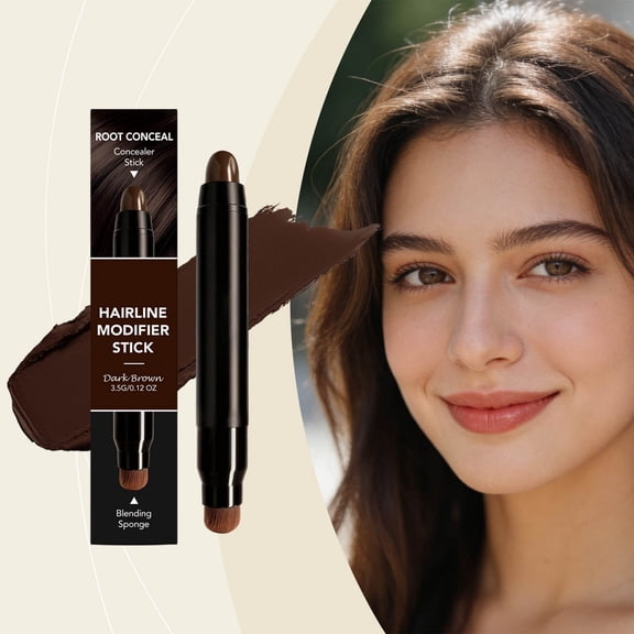 Dark Brown Hair Concealer Pen Double Head, Natural Hairline Filler for Thinning Hair, Dry Touch Up Root Cover Up Stick