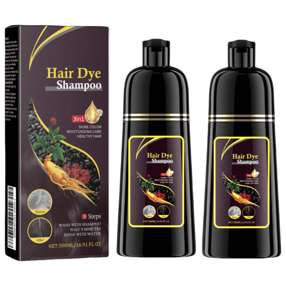 Dark Brown Hair Dye Shampoo 3 in 1 for Gray Hair Coverage Hair Color Shampoo for Women and Men Instant Herbal Ingredients con tinte Shampoo - Long Lasting