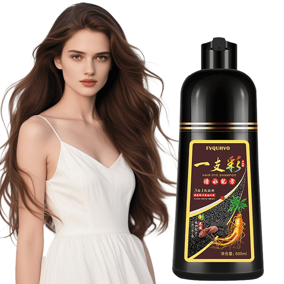 Dark Brown Hair Dye Shampoo 3 in 1 for Men Women, Natural Hair Color Shampoo for 100% Gray Coverage, Brown Hair Dye Colors in 10-15 mins, Shampoo Para Canas Hair Dye Shampoo 16.9 Fl Oz