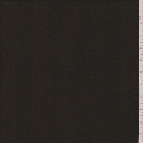 Dark Brown Herringbone Wool Coating, Fabric By the Yard