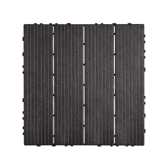 Dark Brown Interlocking Deck Tiles 12"x12" (36-Pack), Waterproof & Durable for Porch, Deck, Garden - Easy Install
