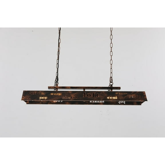 Dark Brown Iron Pendant Light Adjustable Height Industrial Lamp for Home