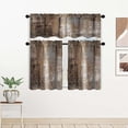 thumbnail image 1 of Dark Brown Kitchen Curtain Valance and Tiers, 3Pcs Abstract Art Valance Set Brown Rod Pocket Curtain for Kitchen Window Modern Unique Patterns, 1 of 6