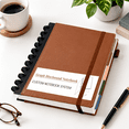 Dark Brown Large Discbound Graph Paper Notebook 5x5mm Grid 300 Pages ...