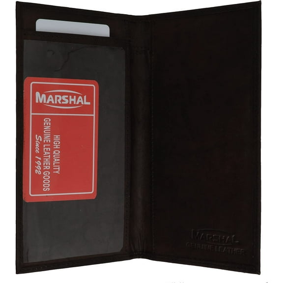 Dark Brown Leather Checkbook Cover