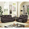 thumbnail image 1 of Dark Brown Leather Power Reclining 2PC Sofa Set with USB Port, Modern Living Room Sofa Furniture Set, 1 of 6