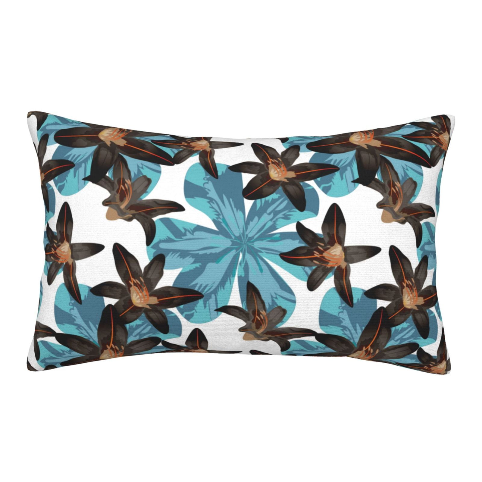 Dark Brown Lilies Flowers Queen Pillow Cases Microfiber Pillowcases