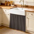 thumbnail image 1 of Dark Brown Line Striped Cabinet Curtains 35"W x 35"L, Farmhouse Brown Stripes Sink Skirt for Bathroom Vanity Kitchen Self Adhesive, Dust-Proof Privacy Curtain for Shelves Closet Laundry Room Pantry, 1 of 9