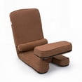 thumbnail image 1 of Modern Brown Linen Foldable Sofa with 5 Adjustable Angles and Pillow, 1 of 15