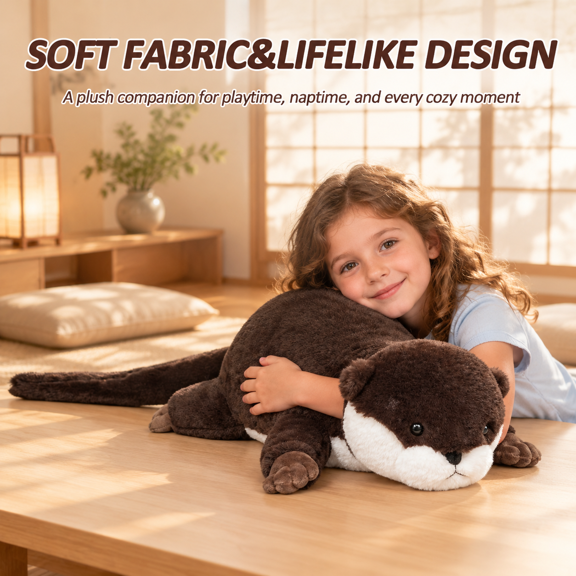 Dark Brown Otter 20 Inch Weighted Stuffed Animal Plush Home Decor Gift