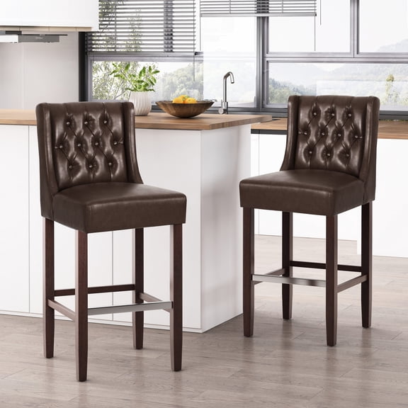 Dark Brown PU Barstool | Perfect for Small Spaces in Bars | Brings Convenient Seating