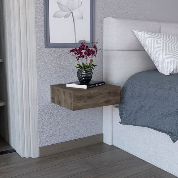 Dark Brown Particle Board | Wall-Mounted for Floating Effect | Optimal Use of Limited Room Space