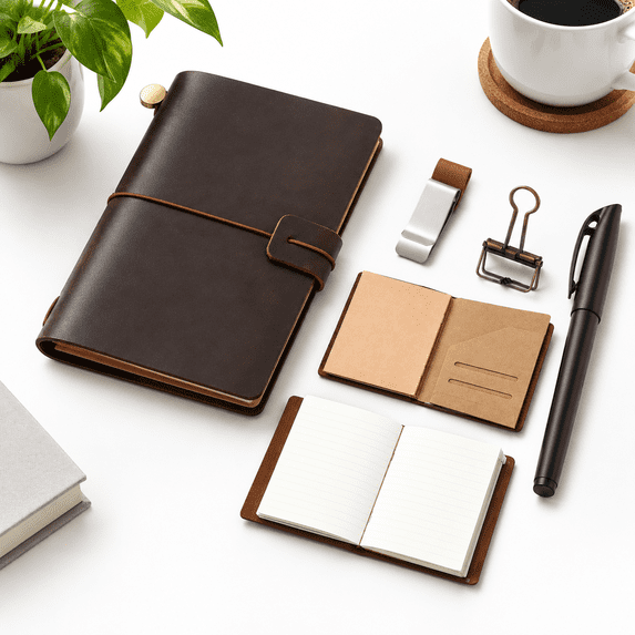 Notebook Refiil Dark Brown Passport Size Refillable Leather Travel Journal Notebook ...