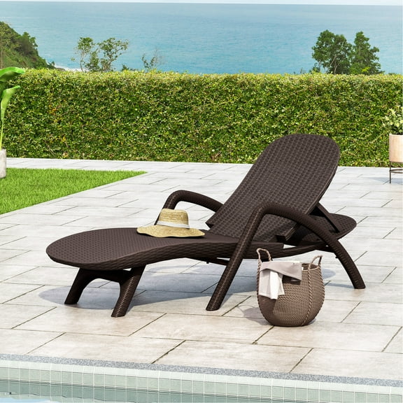 Dark Brown Polypropylene Seat, 46.76 Lb, Chaise Chaise, Color, Weather- Finish