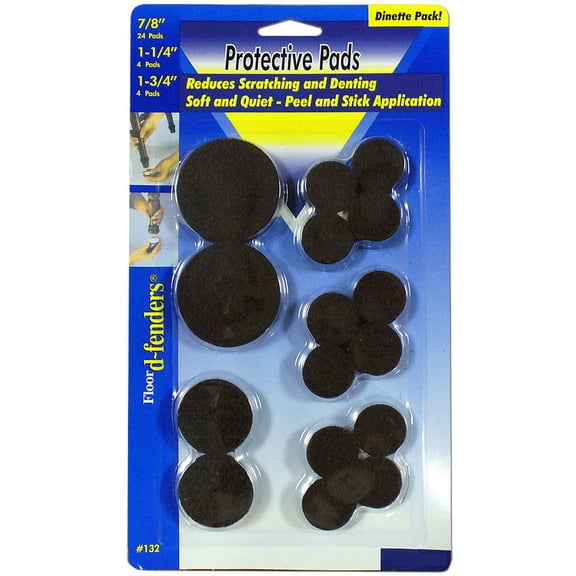 Dark Brown Protective Felt Pads - Assortment Pack (32 pieces)