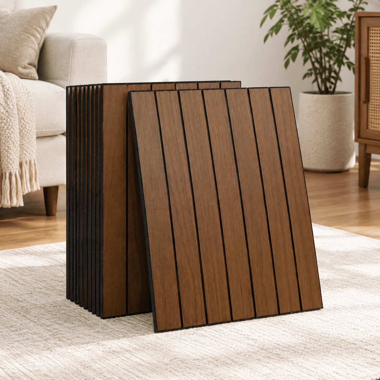 Square Pvc Panel Dark Brown Pvc Slat Wall Panels 11.8 In Square 30 Pack - Walmart.com
